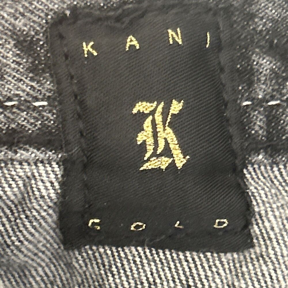 Karl Kani Gold Baggy Jeans Mens 36x32 Black Denim Hip Hop Y2K Jnco Southpole - Picture 6 of 7